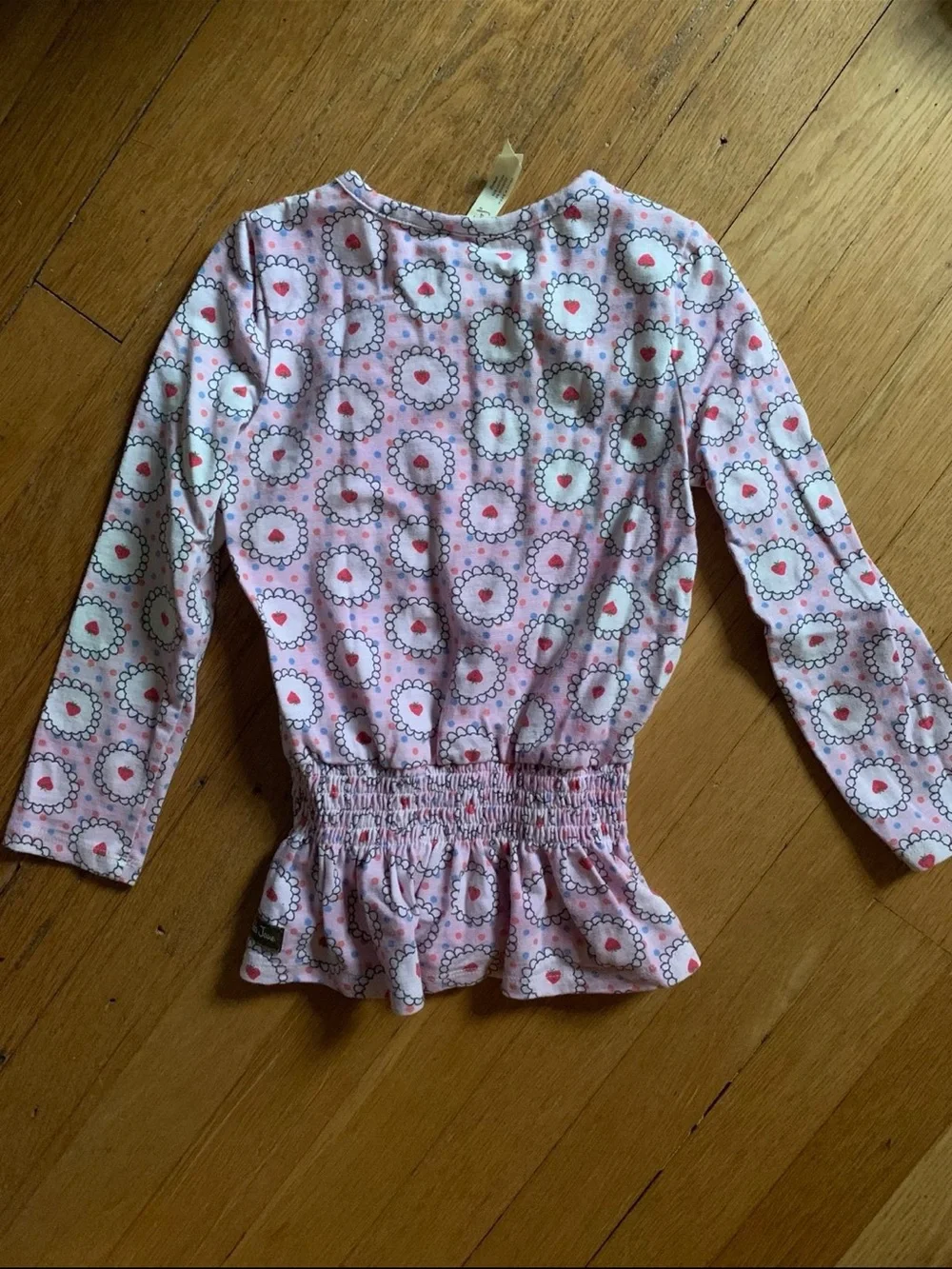 Matilda Jane Pink Heart Circle Peplum Long Sleeve Top